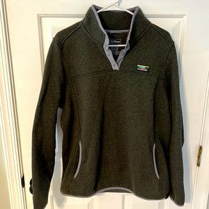 LL Bean (XL) green fleece pullover